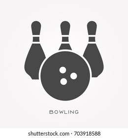 Silhouette icon bowling