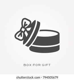 Silhouette icon box for gift