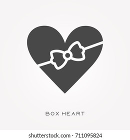 Silhouette icon box heart