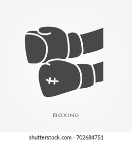 Silhouette icon boxing