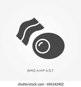 Silhouette icon breakfast