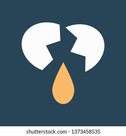 Silhouette icon broken egg