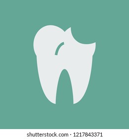 Silhouette icon broken tooth