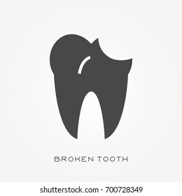 Silhouette icon broken tooth
