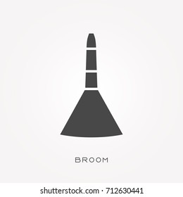 Silhouette icon broom