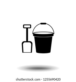 Silhouette icon bucket with spatula