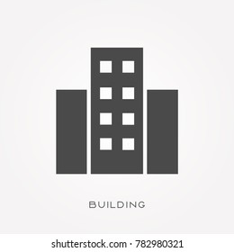 Silhouette icon building