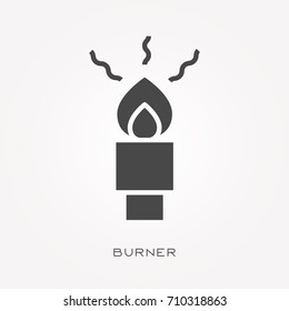 Silhouette icon burner
