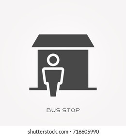 Silhouette icon bus stop