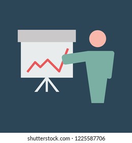 Silhouette icon business chart