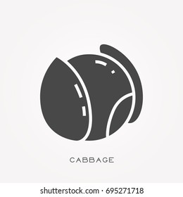 Silhouette icon cabbage