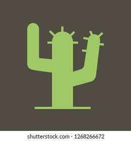 Silhouette icon cactus in Mexico