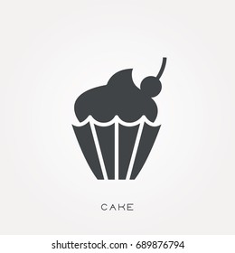 Silhouette icon cake