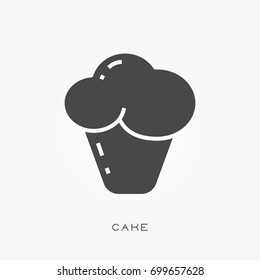 Silhouette icon cake