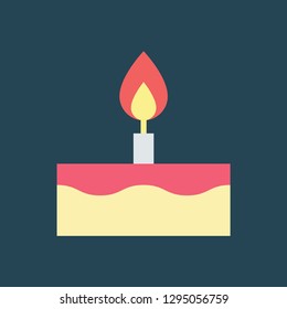 Silhouette icon cake with one candle