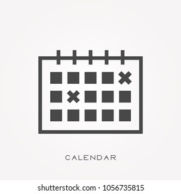 Silhouette icon calendar