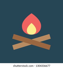 Silhouette icon campfire
