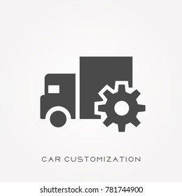 Silhouette icon car customization