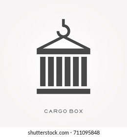 Silhouette icon cargo box