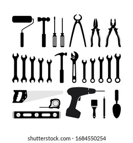 silhouette icon carpentry tool vector design concept