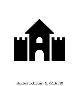 Silhouette icon castle isolated on white background. Flat castle logo for business, marketing, internet concept. Trendy modern vector symbol for web site design or mobile app.