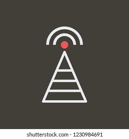 Silhouette icon cell tower