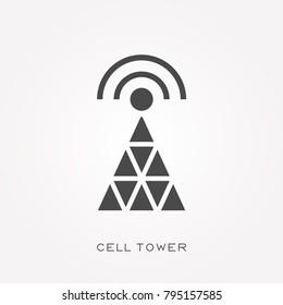 Silhouette icon cell tower
