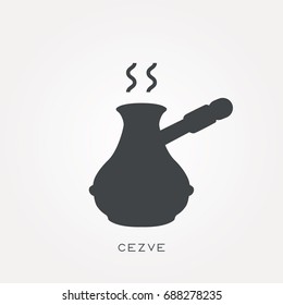 Silhouette icon cezve