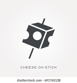 Silhouette icon cheese on stick