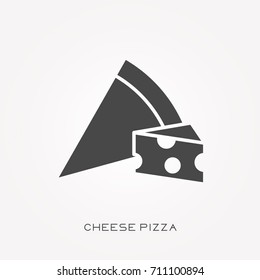 Silhouette icon cheese pizza