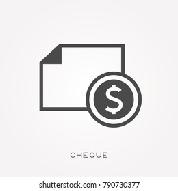 Silhouette icon cheque