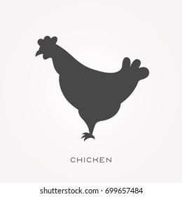 Silhouette icon chicken