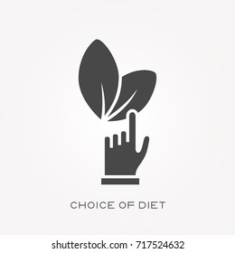 Silhouette icon choice of diet