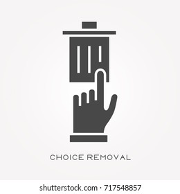 Silhouette icon choice removal
