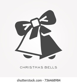 Silhouette icon christmas bells