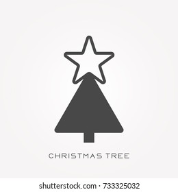 Silhouette icon christmas tree