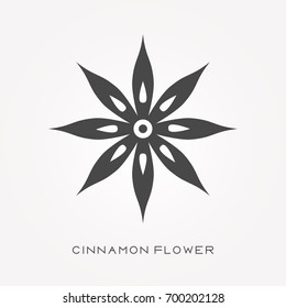 Silhouette icon cinnamon flower