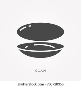 Silhouette icon clam