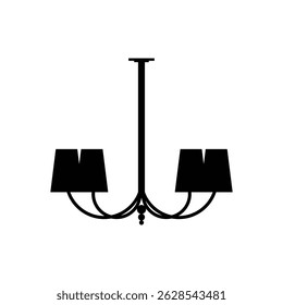 Icône silhouette d'Image vectorielle de lampe suspendue classique