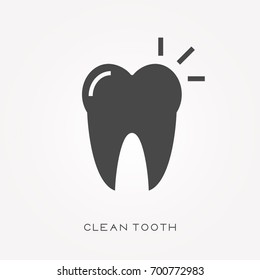 Silhouette icon clean tooth