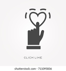 Silhouette icon click like