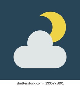 Silhouette icon cloud with moon