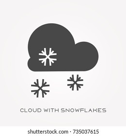 Silhouette icon cloud with snowflakes