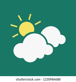 Silhouette icon cloud with sun