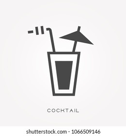 Silhouette icon cocktail