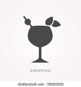 Silhouette icon cocktail