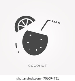 Silhouette icon coconut