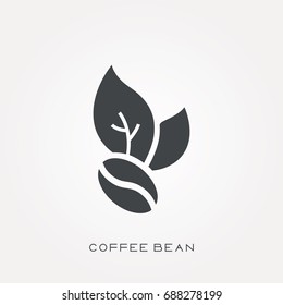 Silhouette Icon Coffee Bean