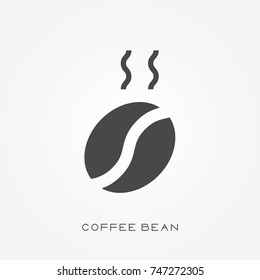 Silhouette icon coffee bean