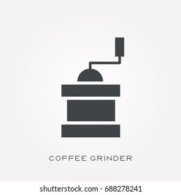 Silhouette icon coffee grinder